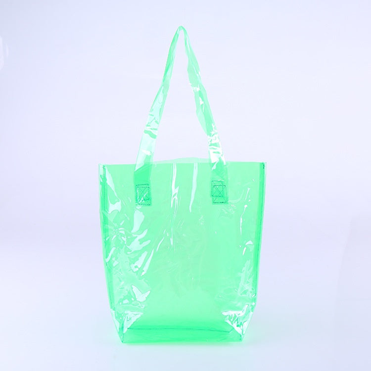 【Professional Customization】Transparent Hand-held Pvc Bag One-shoulder PVC Shopping Bag Japanese Beauty Bag Free DesignPrintable Logo Manufacturers Customized Various Sizes and Styles(minimum 50pcs)