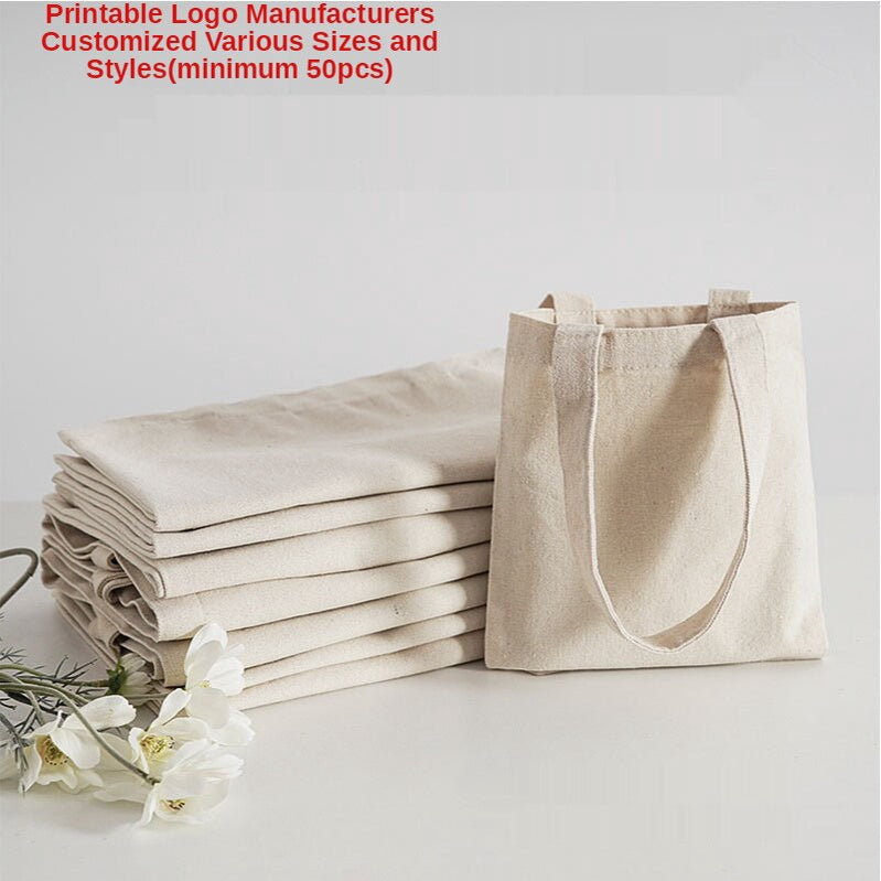 【Professional Customization】Canvas Bag Custom Canvas Bag Custom Pattern Diy Cloth Bag Female Portable Cotton Shopping Bag Green Bag Printable Logo Manufacturers Customized Various Sizes and Styles(minimum 50pcs)