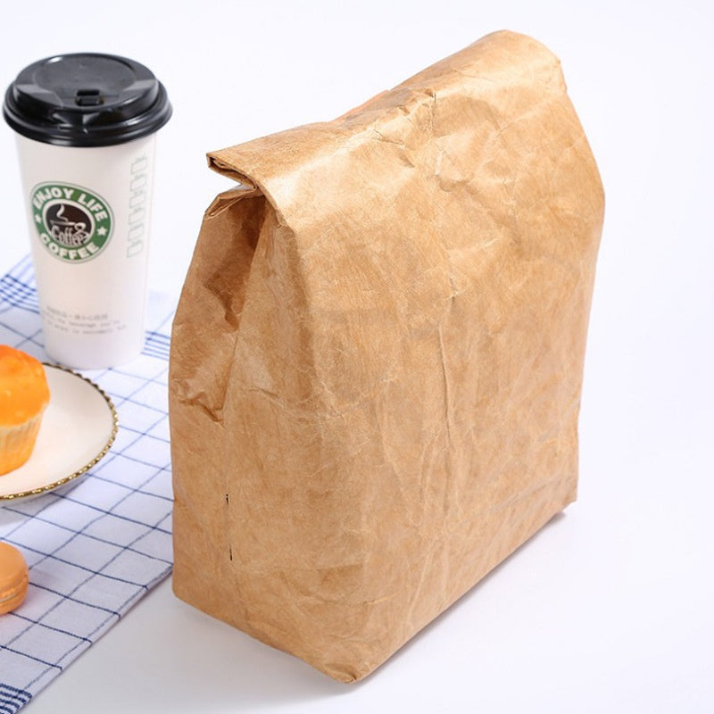 【Professional Customization】Factory Customized Kraft Paper Lunch Bag Environmental Friendly And Digestible DuPont Paper Aluminum Film Lunch Box BagPrintable Logo Manufacturers Customized Various Sizes and Styles(minimum 50pcs)