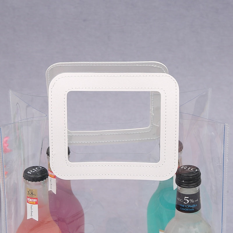 【Professional Customization】Transparent Plastic Tote Bag PP Matte Plastic Clothing Bag PVC Tote Gift Bag Printable Logo Manufacturers Customized Various Sizes and Styles(minimum 50pcs)