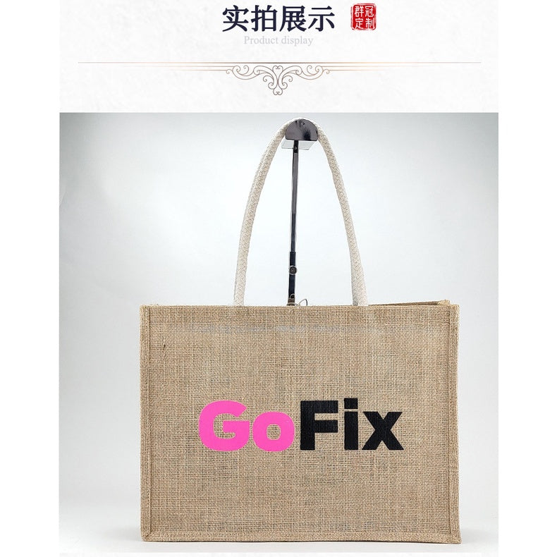 【Professional Customization】Spot Linen Handbag Students Creative Graffiti Hand-painted Cotton and Linen Cloth Bag Covered Jute  with Hand Gift BagPrintable Logo Manufacturers Customized Various Sizes and Styles(minimum 50pcs)