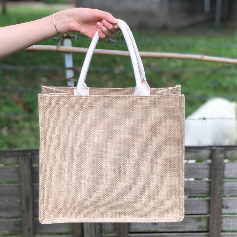 【Professional Customization】Jute Linen Portable Gift Bags Shopping Environmental Protection Bags Small Fresh Linen Bags Printable Logo Manufacturers Customized Various Sizes and Styles(minimum 50pcs)