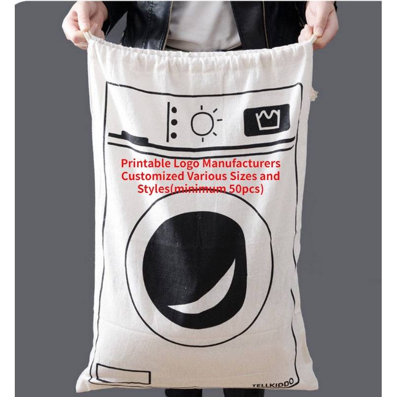 【Professional Customization】Large Canvas Bag Custom Flour Bag Rice Bag Custom Grain Bag Cotton Drawstring BagPrintable Logo Manufacturers Customized Various Sizes and Styles(minimum 50pcs)