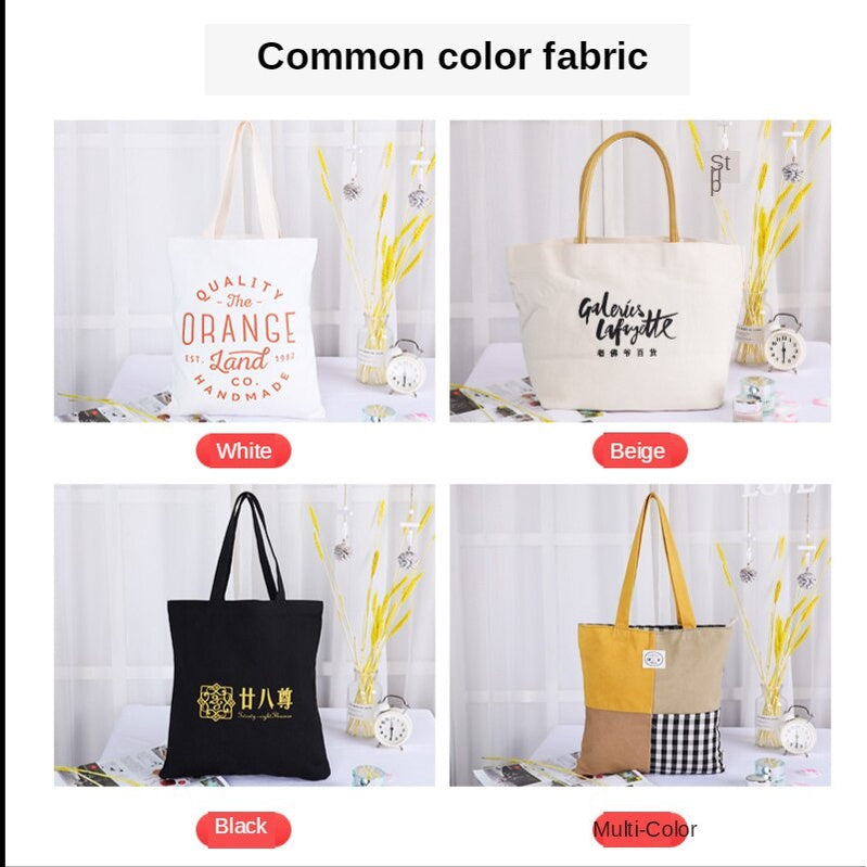 【Professional Customization】Canvas Bag Canvas Bag Custom Made Cotton Bag Cultural And Creative Advertising Bag Environmental Protection Bag Urgent Printable Logo Manufacturers Customized Various Sizes and Styles(minimum 50pcs)