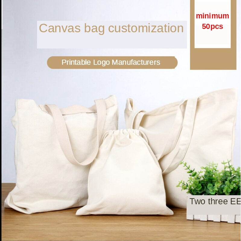 【Professional Customization】Canvas Bag Shopping Handbag Made To Order Female College Students Environmental Protection Oblique Span Single Shoulder Printable Logo Manufacturers Customized Various Sizes and Styles(minimum 50pcs)