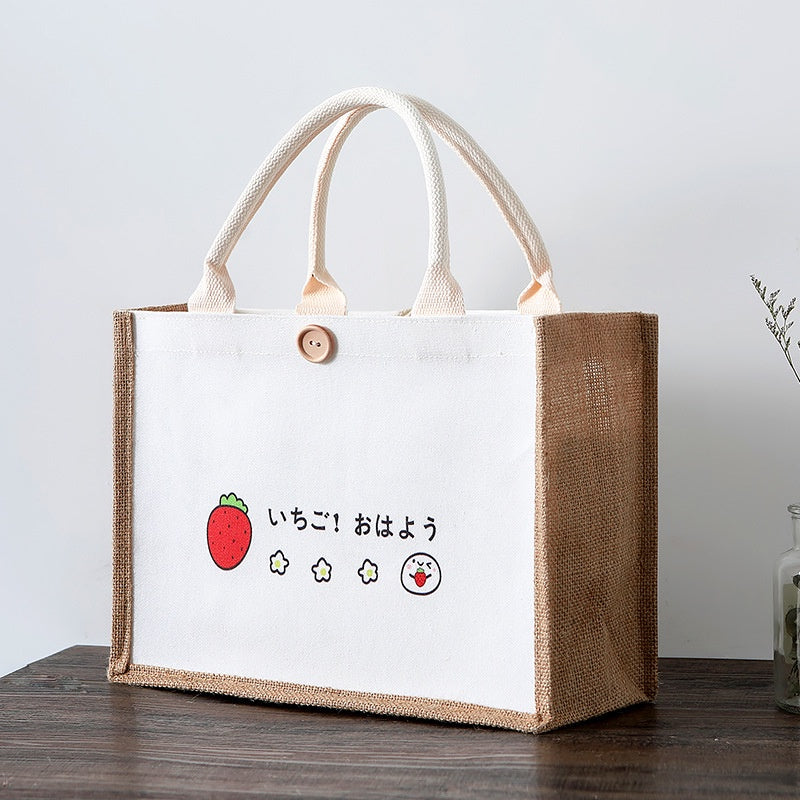 【Professional Customization】Custom Logo Canvas Bag Printing Shopping Work Canvas Bag Women's One Shoulder Hand Carry Linen Bag Hand Bag In StockPrintable Logo Manufacturers Customized Various Sizes and Styles(minimum 50pcs)