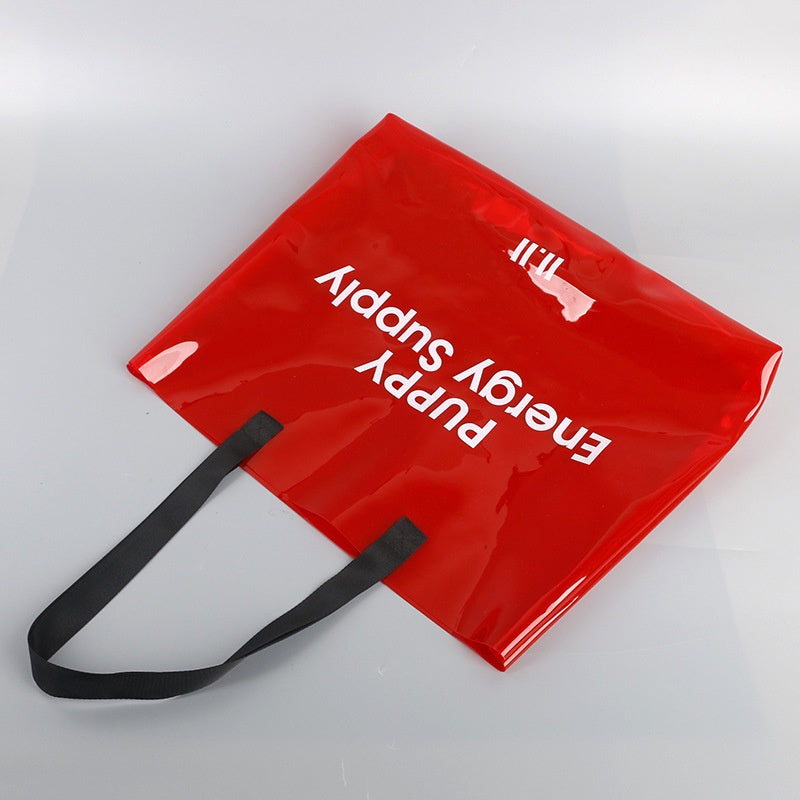 【Professional Customization】Pvc Handbag Transparent Pvc Gift Shopping Bag Fashion Pvc Advertising Bag Pvc Bag Printable Logo Manufacturers Customized Various Sizes and Styles(minimum 50pcs)