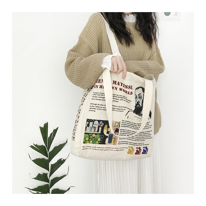 【Professional Customization】Canvas Bag Cotton Bag Large-capacity Student Shoulder Bag Printable Logo Manufacturers Customized Various Sizes and Styles(minimum 50pcs)