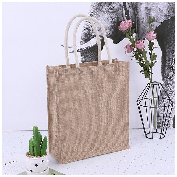 【Professional Customization】Jute Bags Practical Jute Handbags Linen Cotton Linen Shopping Bags Printable Logo Manufacturers Customized Various Sizes and Styles(minimum 50pcs)