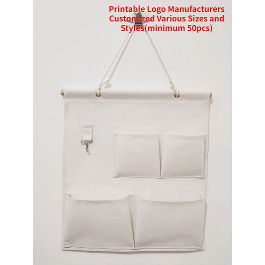 【Professional Customization】Cotton Hanging Bag Multi-mouth Wall Hanging Storage Bag Door Rear Wall Hanging Multi-layer Finishing Storage Bag Printable Logo Manufacturers Customized Various Sizes and Styles(minimum 50pcs)