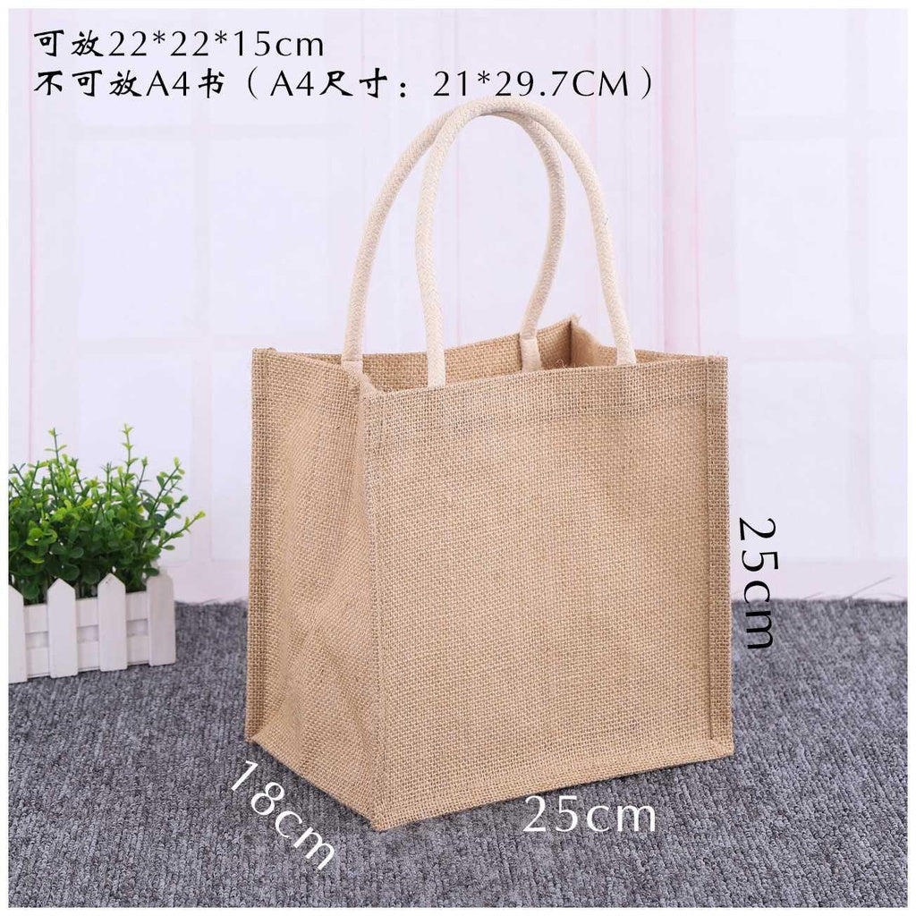 【Professional Customization】Linen Bag Jute Bag Linen Bag Linen Bag Linen Shopping Bag Hand Bag Gift Bag Printable Logo Manufacturers Customized Various Sizes and Styles(minimum 50pcs)