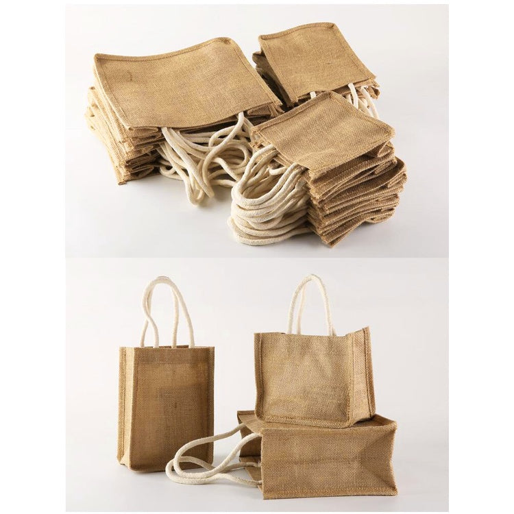 【Professional Customization】Jute Bag Linen Portable Shopping Bag Literature and Art RETRO Lunch Box Small Cloth Bag Printable Logo Manufacturers Customized Various Sizes and Styles(minimum 50pcs)