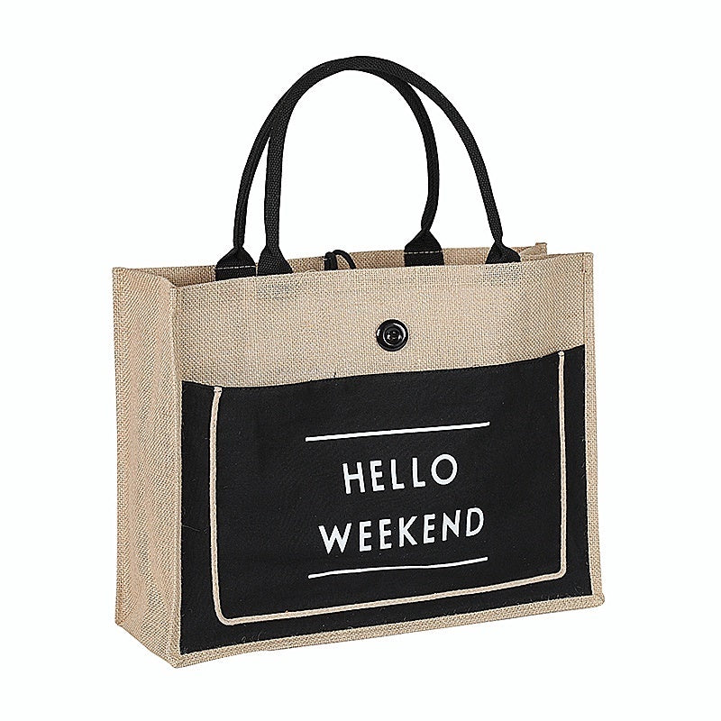 【Professional Customization】Jute Portable Linen Cotton Shopping Environmental Protection Bag Company Gift Bag Retro Custom Pattern Small Fresh Printable Logo Manufacturers Customized Various Sizes and Styles(minimum 50pcs)