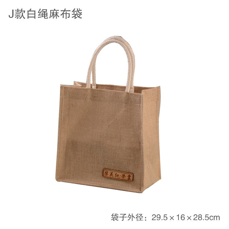 【Professional Customization】Yellow Linen Handbag Cotton And Linen Handbag Gift Box With Bag Teapot Box Bag Literary Printable Logo Manufacturers Customized Various Sizes and Styles(minimum 50pcs)