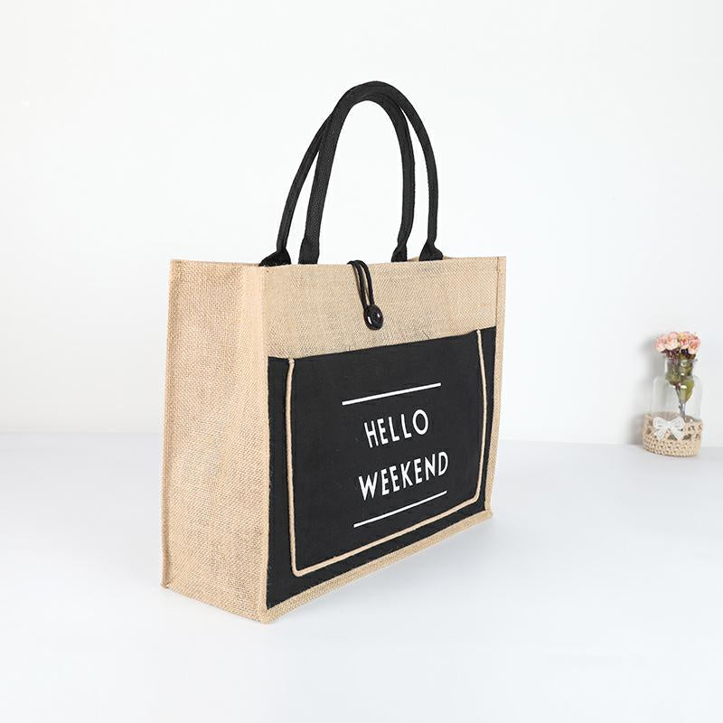 【Professional Customization】Linen Canvas Handbag, Environmental Protection Gift Bag, Jute Bag, Student's Book, Large Capacity Portable Bag Printable Logo Manufacturers Customized Various Sizes and Styles(minimum 50pcs)