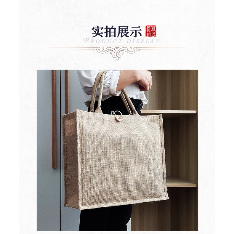 【Professional Customization】Spot Hand-painted Hand-painted Gunny Bag Dragon Boat Festival Gift Bag Fashion Jute Bag Portable Shopping Storage BagPrintable Logo Manufacturers Customized Various Sizes and Styles(minimum 50pcs)