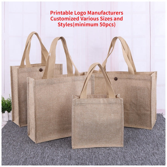 【Professional Customization】Canvas Bags Women's Linen Handbags Linen Shopping Bags Single Shoulder Large Capacity Handbags Korean Canvas Printable Logo Manufacturers Customized Various Sizes and Styles(minimum 50pcs)