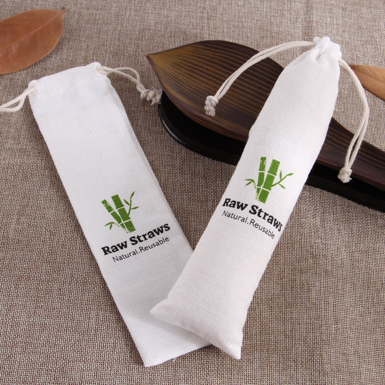 【Professional Customization】Specializing In Custom Cotton Draw Rope Bundle Pocket Bamboo Tableware Chopsticks Straw Knife ForksPrintable Logo Manufacturers Customized Various Sizes and Styles(minimum 50pcs)