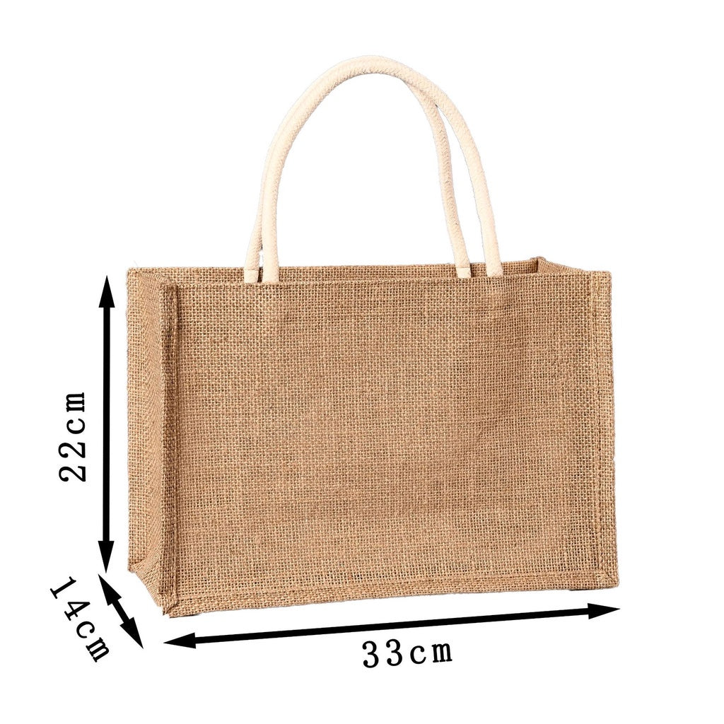 【Professional Customization】Manufacturer's Hand-held Jute Bag Cotton and Hemp Shopping Bag Hand-painted Linen Gift Bag, Retro Coarse Linen BagPrintable Logo Manufacturers Customized Various Sizes and Styles(minimum 50pcs)