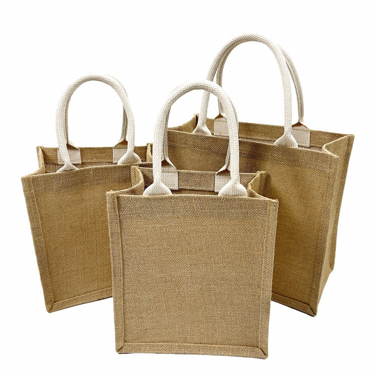 【Professional Customization】Linen Bag Spot Printless One-shoulder Linen Bag Custom Retro Jute Tote Shopping Bag Good ProductsPrintable Logo Manufacturers Customized Various Sizes and Styles(minimum 50pcs)