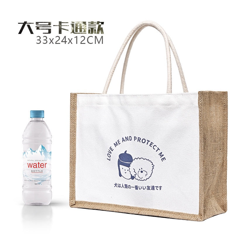 【Professional Customization】Canvas Bag Spot Cotton Tote Bag Japanese Shopping Bag Linen Bag Gift Cartoon Logo Custom Canvas BagPrintable Logo Manufacturers Customized Various Sizes and Styles(minimum 50pcs)