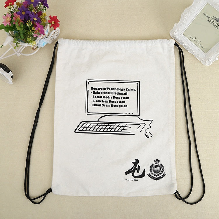 【Professional Customization】Factory Batch Custom Canvas Drawstring Bag Processing Double Shoulder Supermarket Shopping Drawstring BagPrintable Logo Manufacturers Customized Various Sizes and Styles(minimum 50pcs)