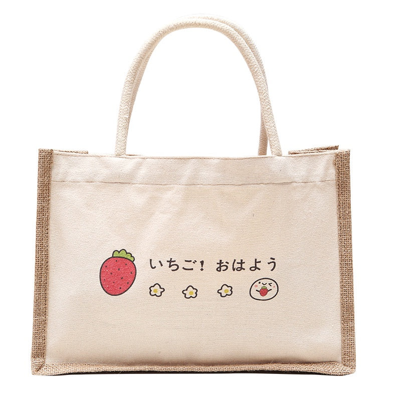 【Professional Customization】Spot Handbags Printed Shopping Bags Food Canvas Bags Sacks Small Fresh Leaves CreativePrintable Logo Manufacturers Customized Various Sizes and Styles(minimum 50pcs)