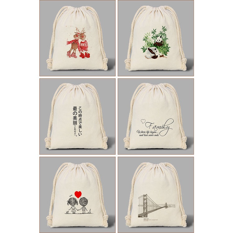 【Professional Customization】Cotton And Hemp Bundle Pocket Customized Cloth Bag Canvas Storage Bag Rice Bag Sundry Bags Color Printing Advertising Printable Logo Manufacturers Customized Various Sizes and Styles(minimum 50pcs)