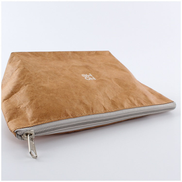 【Professional Customization】Japanese And Korean Washed Kraft Paper Data Line Cosmetic Storage Bag Simple Zipper Mobile Phone Zero WalletPrintable Logo Manufacturers Customized Various Sizes and Styles(minimum 50pcs)