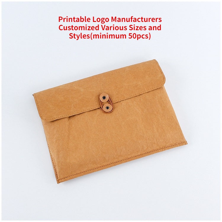 【Professional Customization】Creative  Washable Kraft Paper Bag Tear Not Rotten Kraft Paper Bag IPad Protective Case Collection BagPrintable Logo Manufacturers Customized Various Sizes and Styles(minimum 50pcs)