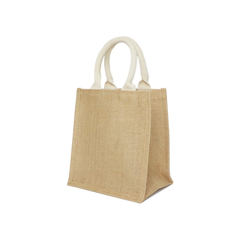 【Professional Customization】Factory Direct Supply Spot Blank Linen Tote Bag Jute Environmental Protection Shopping Linen Bag Film Waterproof HandbagPrintable Logo Manufacturers Customized Various Sizes and Styles(minimum 50pcs)