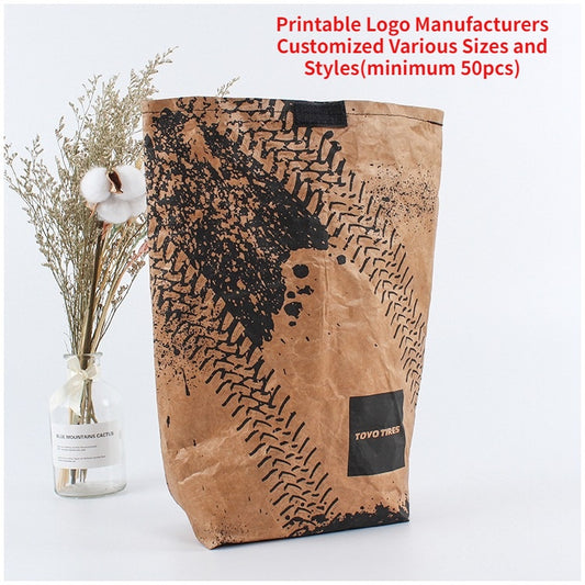 【Professional Customization】Factory  Custom Wash Krause Paper Bag Waterproof Plant Planting Flower Basket Can Wash CustomPrintable Logo Manufacturers Customized Various Sizes and Styles(minimum 50pcs)