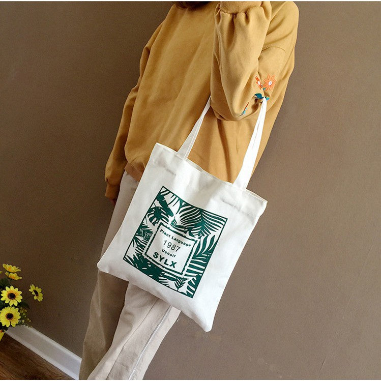 【Professional Customization】Nordic Fashion Popular Small Fresh Canvas Bag Environmental Protection Bag Refreshing Simple Korean Canvas Bag Printable Logo Manufacturers Customized Various Sizes and Styles(minimum 50pcs)