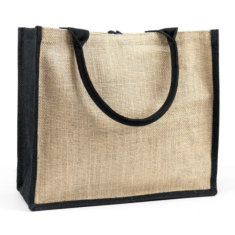 【Professional Customization】Retro Jute Handbags Advertising Shopping Environmental Protection Large-capacity Fashion Handbags Printable Logo Manufacturers Customized Various Sizes and Styles(minimum 50pcs)