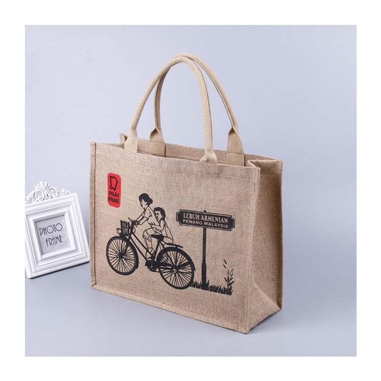 【Professional Customization】Production of Burlap Bags Printed Portable Linen Shopping Bags Jute BagPrintable Logo Manufacturers Customized Various Sizes and Styles(minimum 50pcs)