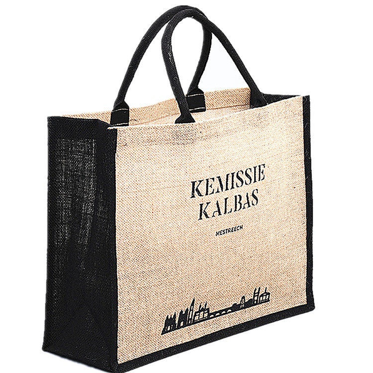 【Professional Customization】Linen Handbags Custom Logo Linen Bags Cotton Advertising Gift Bags Clothing Shopping BagPrintable Logo Manufacturers Customized Various Sizes and Styles(minimum 50pcs)