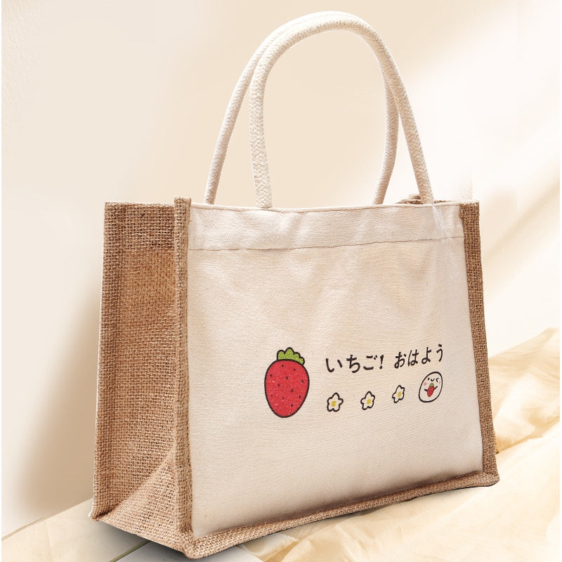 【Professional Customization】Spot Handbags Printed Shopping Bags Food Canvas Bags Sacks Small Fresh Leaves CreativePrintable Logo Manufacturers Customized Various Sizes and Styles(minimum 50pcs)