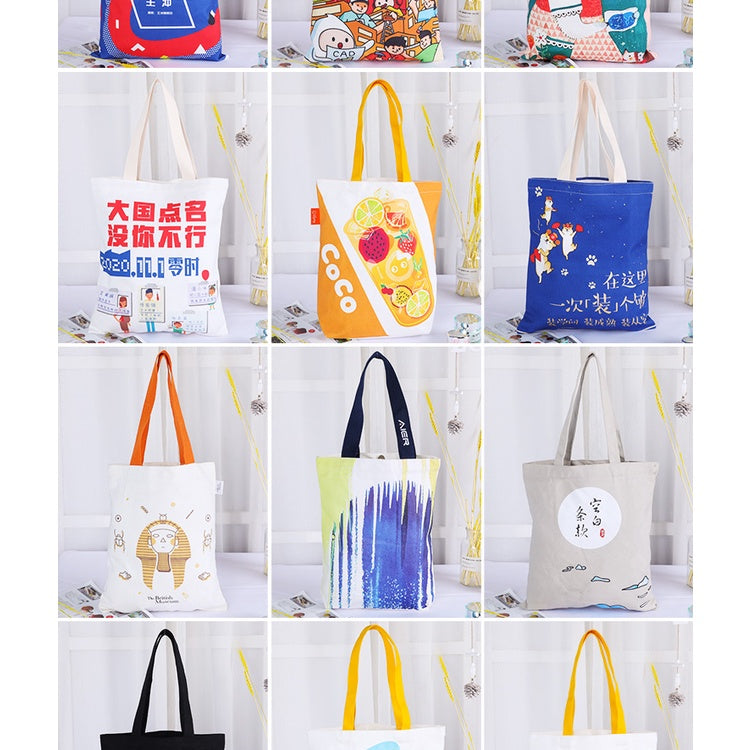 【Professional Customization】Canvas Bag Canvas Bag Custom Made Cotton Bag Cultural and Creative Advertising Bag Environmental Protection Bag Urgent Printable Logo Manufacturers Customized Various Sizes and Styles(minimum 50pcs)