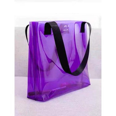 【Professional Customization】PVC New Red Pu Handbag Transparent Jelly Bag Colorful Radium Shooter Bag Gift Bag Printable Logo Manufacturers Customized Various Sizes and Styles(minimum 50pcs)