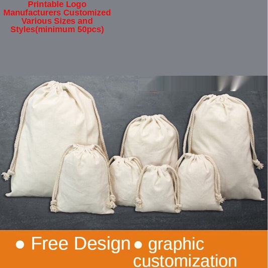 【Professional Customization】Cotton And Linen Pocket Custom Cloth Bag Canvas Bag Custom Storage Rice Bag Sundries Bag Color Printing Advertising Bag Printable Logo Manufacturers Customized Various Sizes and Styles(minimum 50pcs)