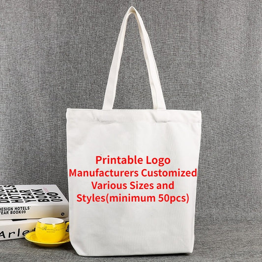 【Professional Customization】Backpack Fashion School Birthday Will Canvas Bags Custom-made Cotton Bags Shopping One-shoulder Female Printable Logo Manufacturers Customized Various Sizes and Styles(minimum 50pcs)