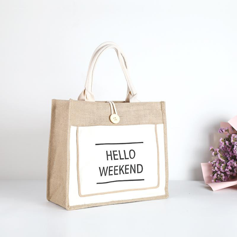 【Professional Customization】Linen Canvas Handbag, Environmental Protection Gift Bag, Jute Bag, Student's Book, Large Capacity Portable Bag Printable Logo Manufacturers Customized Various Sizes and Styles(minimum 50pcs)