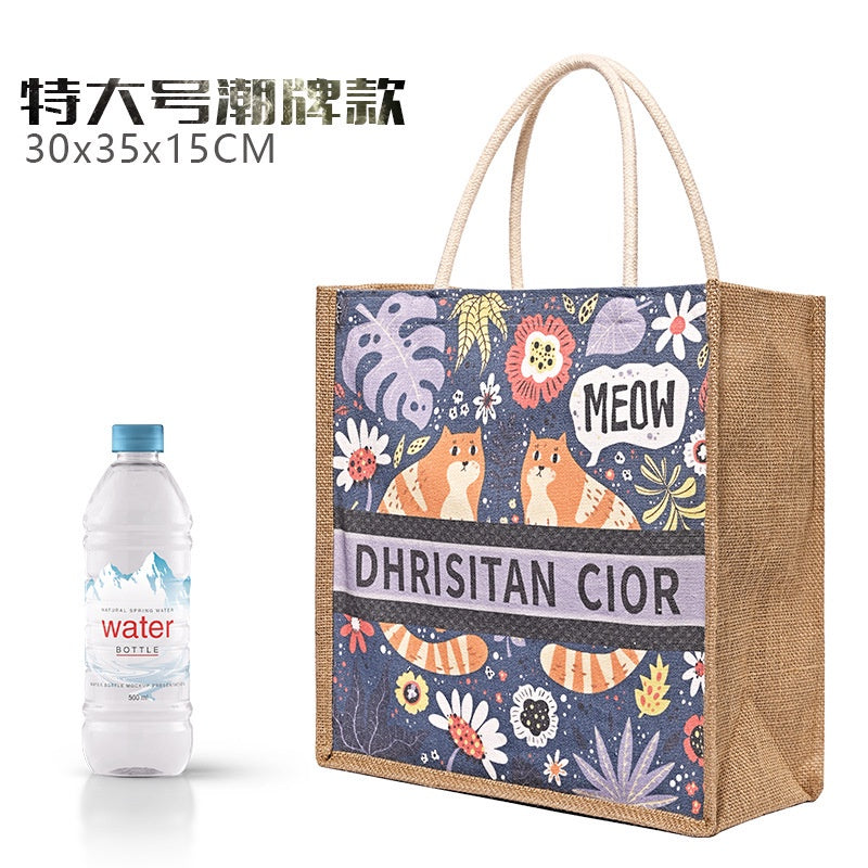 【Professional Customization】Spot Printed Handbags To Work Cotton Shopping Bag Text One-shoulder Linen Collection Canvas BagPrintable Logo Manufacturers Customized Various Sizes and Styles(minimum 50pcs)