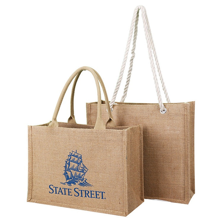 【Professional Customization】Cotton Shopping Bag Waterproof Cladding Large-capacity Advertising Creative Linen Bag Retro Literary Gift BagPrintable Logo Manufacturers Customized Various Sizes and Styles(minimum 50pcs)