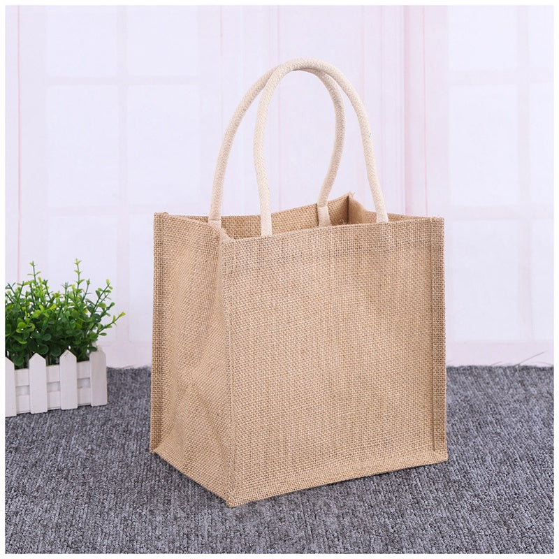 【Professional Customization】Linen Bags Art Linen Shopping Bags Linen Bags Small Fresh Canvas Bags Cotton And Linen Bags Hand-held Printable Logo Manufacturers Customized Various Sizes and Styles(minimum 50pcs)