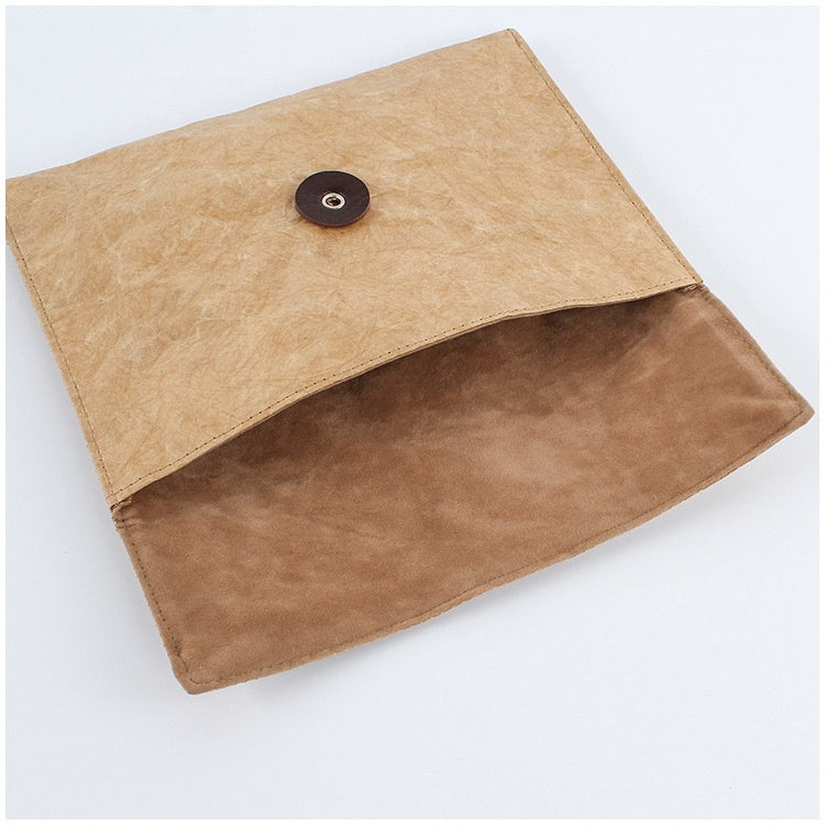 【Professional Customization】Washed Kraft Paper A4 File Bag Korean Press Button File Set Felt File Bag Creative Data Bag Official Document Set TidePrintable Logo Manufacturers Customized Various Sizes and Styles(minimum 50pcs)