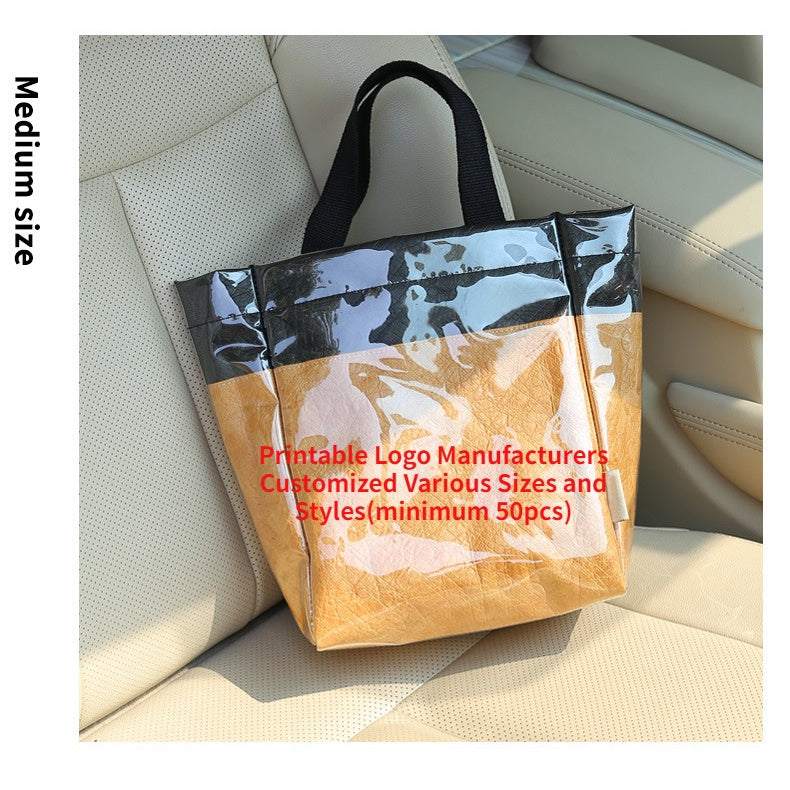 【Professional Customization】Dupont Paper Handbag Shopping Fashion Korean Students Book Supermarket Convenience BagPrintable Logo Manufacturers Customized Various Sizes and Styles(minimum 50pcs)