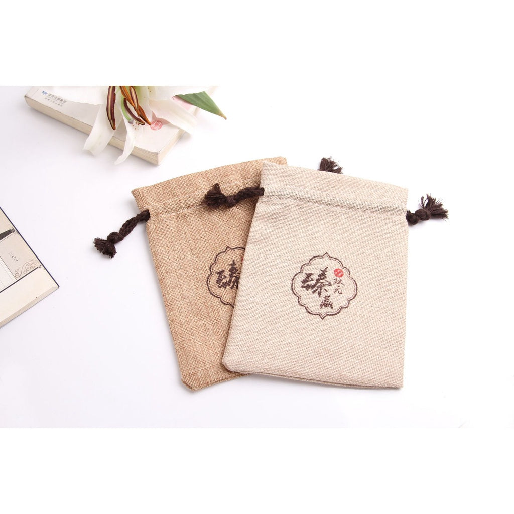 【Professional Customization】Factory Direct Retro Sack Jiang Xiaobai Wine Bag 5 Kg 10 Kg Rice Bag Drawstring Bundle Tea BagPrintable Logo Manufacturers Customized Various Sizes and Styles(minimum 50pcs)