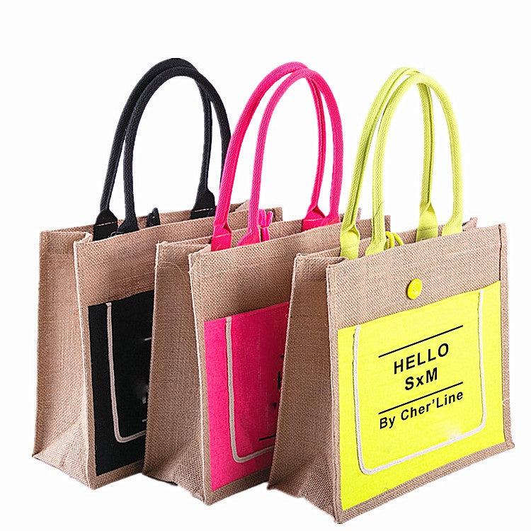 【Professional Customization】Cotton Sack Waterproof Jute Shopping Bag Retro Can Be Printed LOGO Linen Bag Custom-made Linen Gift Bag Large CapacityPrintable Logo Manufacturers Customized Various Sizes and Styles(minimum 50pcs)