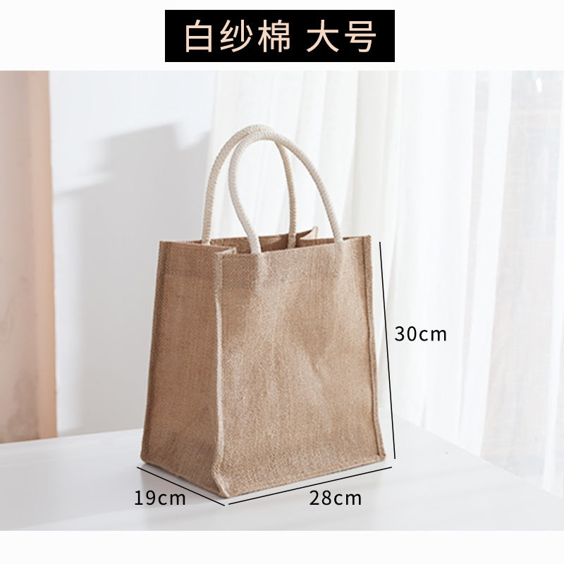 【Professional Customization】Japanese Lunch Boxes Bags Portable Linen Bags Literature And Art Lunches Handbags Women's Linen Shopping Bags DIY Printable Logo Manufacturers Customized Various Sizes and Styles(minimum 50pcs)